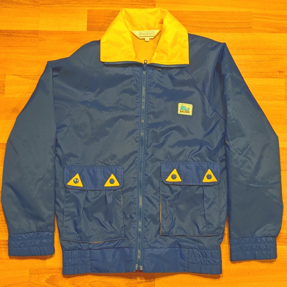Vintage Baleno blue and yellow windbreaker